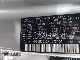 2024 Hyundai Tucson Blue with VIN KM8JBCD12RU172101, listed as a IAAI auction lot 42465266 with 19,708 mi miles and . Bid and sale history available at DreamBid. Image 9.