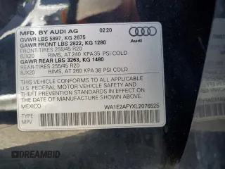 2020 Audi Q5 Premium Plus с VIN WA1E2AFYXL2076525, выставлен на аукционе Copart как лот 69212014 с пробегом 39 619 миль миль и Списание • Salvage title. История ставок и продаж доступна на DreamBid. Изображение 13.