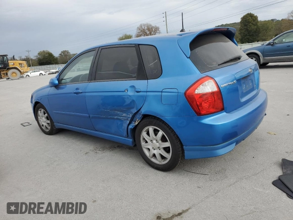 2006 Kia Spectra with VIN KNAFE162X65259727, listed as a Copart auction lot 75470994 with 0 mi miles and Salvage Title. Bid and sale history available at carsss.com. Image 2.
