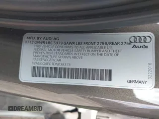 2013 Audi A6 Premium Plus z VIN WAUGGAFC1DN038375, wystawiony jako IAAI lot #42051929 z przebiegiem 118 181 mil mil oraz . Historia ofert i sprzedaży dostępna na DreamBid. Obrazek 9.