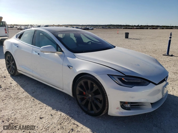2020 Tesla Model S Performance with VIN 5YJSA1E48LF414592, listed as a Copart auction lot 80143234 with NaN miles and Salvage Title. Bid and sale history available at carsss.com. Image 4.