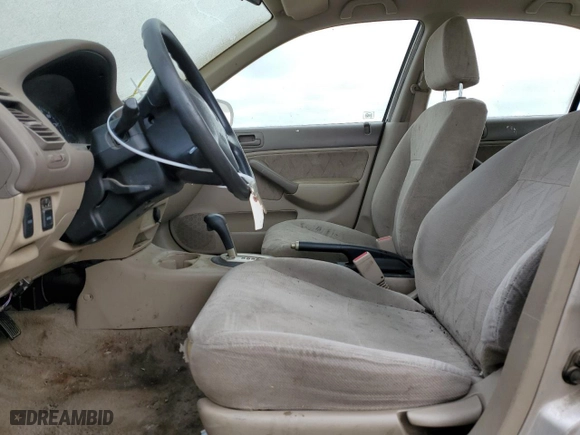 2001 Honda Civic LX with VIN JHMES16521S000353, listed as a Copart auction lot 47652345 with 0 mi miles and Salvage Title. Bid and sale history available at carsss.com. Image 7.
