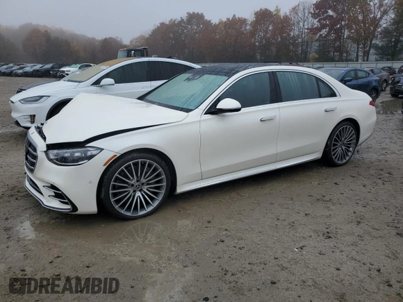 2022 Mercedes-Benz S-Class S 500 with VIN W1K6G6DB9NA166349, listed as a Copart auction lot 78237834 with 21,934 mi miles and Salvage Title. Bid and sale history available at carsss.com. Image 1.