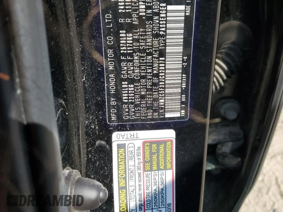2018 Honda Clarity Plug-In Hybrid Touring with VIN JHMZC5F39JC020078, listed as a Copart auction lot 75442474 with 132,083 mi miles and Salvage Title. Bid and sale history available at carsss.com. Image 15.