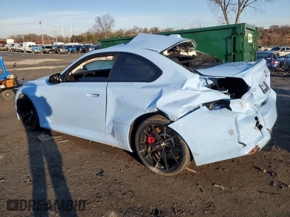 2024 BMW M2 with VIN 3MF13DM08R8D95395, listed as a Copart auction lot 85391664 with 0 mi miles and Salvage Title. Bid and sale history available at carsss.com. Image 2.
