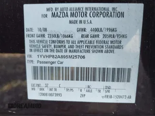 2009 Mazda 6 i Touring с VIN 1YVHP82A895M25706, выставлен на аукционе IAAI как лот 42176632 с пробегом Не указан миль и . История ставок и продаж доступна на DreamBid. Изображение 9.