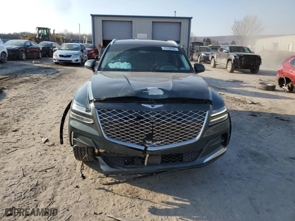 2022 Genesis GV80 with VIN KMUHBDSB1NU096639, listed as a Copart auction lot 47639035 with 25,105 mi miles and Salvage Title. Bid and sale history available at carsss.com. Image 5.