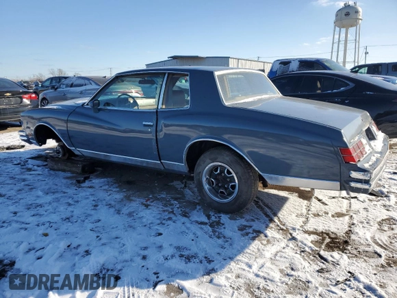 1980 Chevrolet Monte Carlo с VIN 1Z37JAK426238, выставлен на аукционе Copart как лот 81358484 с пробегом 55 341 миль миль и Списание • Salvage title. История ставок и продаж доступна на DreamBid. Изображение 2.
