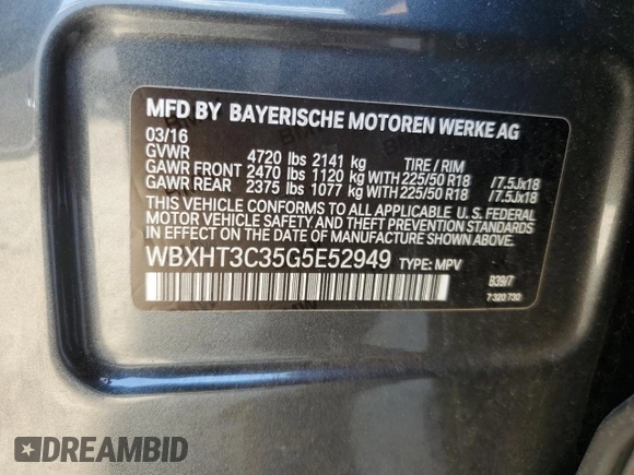 2016 BMW X1 xDrive28i with VIN WBXHT3C35G5E52949, listed as a Copart auction lot 48480215 with 100,228 mi miles and Clean Title. Bid and sale history available at carsss.com. Image 13.