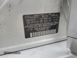 2016 Hyundai Azera Limited z VIN KMHFH4JG6GA518314, wystawiony jako Copart lot #53917085 z przebiegiem 192 713 mil mil oraz Szkoda całkowita • Salvage title. Historia ofert i sprzedaży dostępna na DreamBid. Obrazek 12.