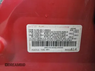 2003 Mitsubishi Outlander LS with VIN JA4LX31G03U109359, listed as a Copart auction lot 47572045 with 213,962 mi miles and Salvage Title. Bid and sale history available at carsss.com. Image 15.