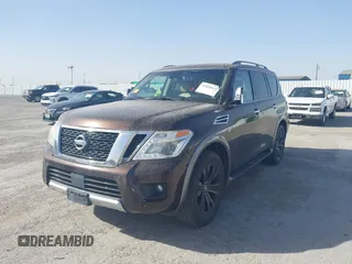 2017 Nissan Armada Platinum with VIN JN8AY2NF1H9302575, listed as a IAAI auction lot 41826613 with 109,914 mi miles. Bid and sale history available at carsss.com. Image 6.