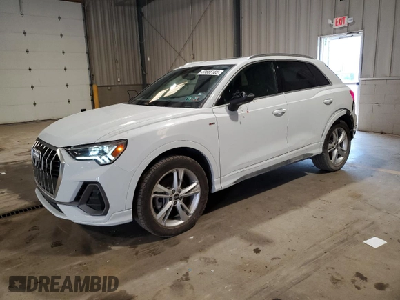 2024 Audi Q3 S line Premium Plus with VIN WA1EEDF37R1055403, listed as a Copart auction lot 60666185 with 6,982 mi miles and Salvage title. Bid and sale history available at DreamBid. Image 1.