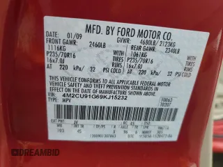 2009 Mercury Mariner with VIN 4M2CU91G69KJ15232, listed as a Copart auction lot 66601584 with 179,928 mi miles and Salvage title. Bid and sale history available at DreamBid. Image 15.