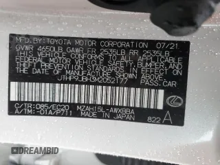 2021 Lexus UX with VIN JTHP9JBH3M2052177, listed as a Copart auction lot 68588392 with 0 mi miles. Bid and sale history available at carsss.com. Image 13.