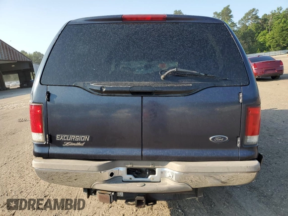 2000 Ford Excursion Limited with VIN 1FMNU42F5YEA90629, listed as a Copart auction lot 58949025 with 449,482 mi miles and Salvage title. Bid and sale history available at DreamBid. Image 6.