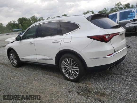 2023 Acura MDX Advance with VIN 5J8YE1H81PL026847, listed as a Copart auction lot 54119965 with 37,831 mi miles and Salvage title. Bid and sale history available at DreamBid. Image 2.