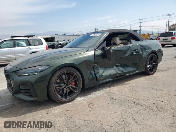 2024 BMW 4 Series M440i with VIN WBA53AT02RCN29473, listed as a Copart auction lot 72592014 with 4,930 mi miles and Salvage Title. Bid and sale history available at carsss.com. Image 1.