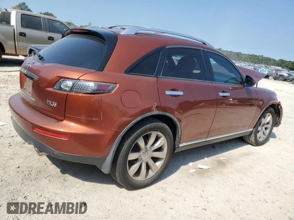 2008 Infiniti FX35 with VIN JNRAS08U08X101077, listed as a Copart auction lot 75699774 with 0 mi miles and Salvage Title. Bid and sale history available at carsss.com. Image 3.