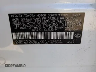 2014 Lexus LS 460 L with VIN JTHGL5EF0E5051491, listed as a Copart auction lot 52996835 with 114,834 mi miles and Clean title. Bid and sale history available at DreamBid. Image 12.