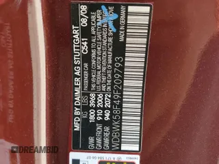 2009 Mercedes-Benz SLK 350 z VIN WDBWK58F49F209793, wystawiony jako Copart lot #58807035 z przebiegiem 58 005 mil mil oraz Szkoda całkowita • Salvage title. Historia ofert i sprzedaży dostępna na DreamBid. Obrazek 13.