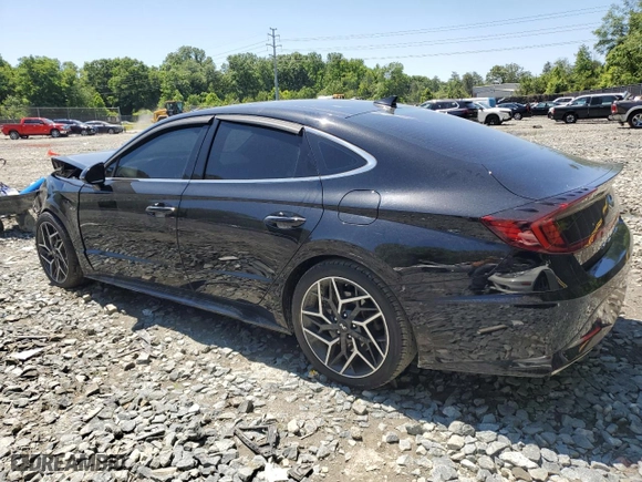 2021 Hyundai Sonata N Line with VIN 5NPEK4JCXMH105587, listed as a Copart auction lot 56656674 with 46,290 mi miles and Salvage Title. Bid and sale history available at carsss.com. Image 2.