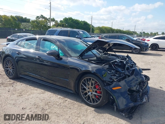 2021 Porsche Panamera GTS with VIN WP0AG2A74ML147997, listed as a IAAI auction lot 42103486 with 10,517 mi miles and . Bid and sale history available at DreamBid. Image 1.