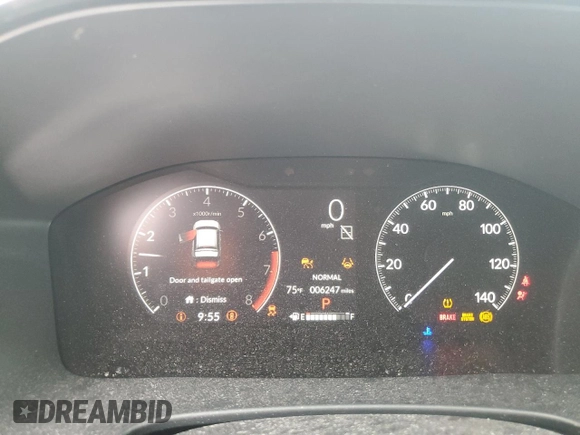 2025 Honda CR-V EX with VIN 7FARS4H46SE001257, listed as a Copart auction lot 54796275 with 6,247 mi miles and Salvage Title. Bid and sale history available at DreamBid. Image 9.