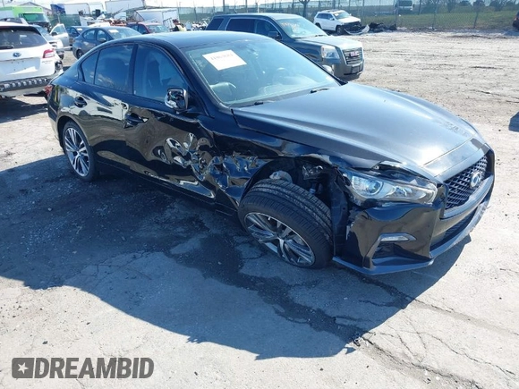 2018 Infiniti Q50 3.0t LUXE with VIN JN1EV7AP1JM355865, listed as a IAAI auction lot 41863684 with 84,336 mi miles. Bid and sale history available at carsss.com. Image 1.