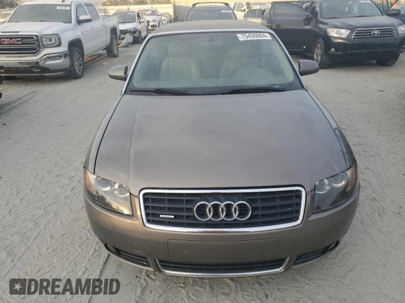2005 Audi A4 3.0L with VIN WAUDT48H25K023878, listed as a Copart auction lot 75450864 with 39,926 mi miles and Salvage Title. Bid and sale history available at carsss.com. Image 5.