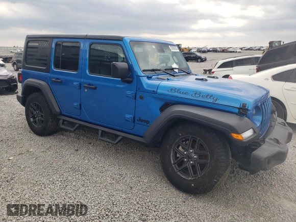 2024 Jeep Wrangler Sport S z VIN 1C4PJXDN9RW124207, wystawiony jako Copart lot #52869285 z przebiegiem 13 613 mil mil oraz Szkoda całkowita • Salvage title. Historia ofert i sprzedaży dostępna na DreamBid. Obrazek 4.