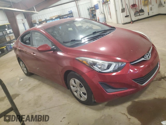 2016 Hyundai Elantra SE with VIN 5NPDH4AEXGH682832, listed as a Copart auction lot 57138045 with 90,948 mi miles and Salvage title. Bid and sale history available at DreamBid. Image 4.