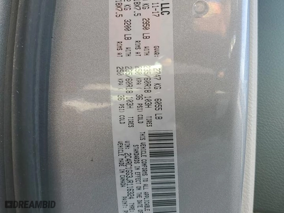 2018 Chrysler Pacifica Limited with VIN 2C4RC1GG3JR116324, listed as a Copart auction lot 47008395 with 141,563 mi miles and Salvage Title. Bid and sale history available at carsss.com. Image 13.