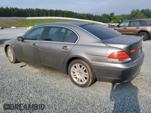 2002 BMW 7 Series 745Li with VIN WBAGN63492DR04469, listed as a Copart auction lot 59688915 with Not provided miles and Clean title. Bid and sale history available at DreamBid. Image 2.