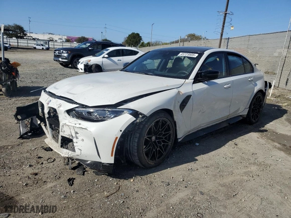 2023 BMW M3 Competition xDrive with VIN WBS43AY01PFN54537, listed as a Copart auction lot 49723805 with 0 mi miles and Salvage Title. Bid and sale history available at carsss.com. Image 1.