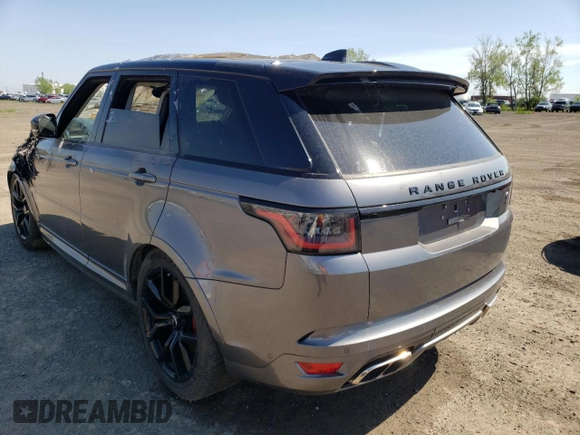 2019 Land Rover Range Rover Sport SVR with VIN SALWZ2SE1KA821229, listed as a Copart auction lot 46213362 with Not Provided miles and Non Repairable. Bid and sale history available at DreamBid. Image 3.
