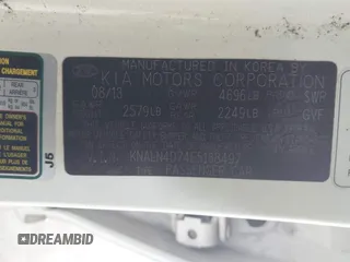 2014 Kia Cadenza Premium with VIN KNALN4D74E5138497, listed as a IAAI auction lot 41678439 with 155,194 mi miles. Bid and sale history available at carsss.com. Image 9.