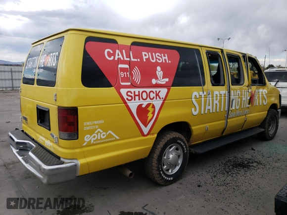 2012 Ford Econoline Passenger XL with VIN 1FBSS3BS4CDB20579, listed as a Copart auction lot 50754515 with 189,191 mi miles and Salvage Title. Bid and sale history available at DreamBid. Image 3.