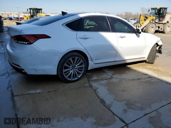 2017 Genesis G80 5.0L Ultimate with VIN KMHGN4JF9HU173414, listed as a Copart auction lot 48376955 with 105,963 mi miles and Salvage Title. Bid and sale history available at carsss.com. Image 3.