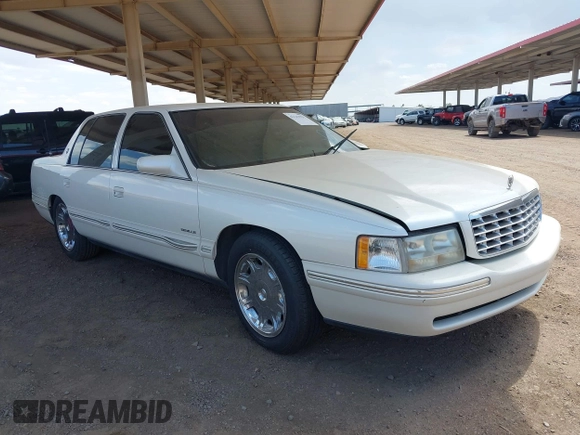 1999 Cadillac DeVille z VIN 1G6KD54YXXU794294, wystawiony jako IAAI lot #42141931 z przebiegiem 161 408 mil mil oraz . Historia ofert i sprzedaży dostępna na DreamBid. Obrazek 1.