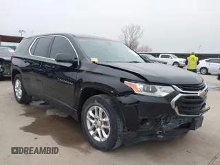 2019 Chevrolet Traverse LS z VIN 1GNERFKWXKJ148614, wystawiony jako IAAI lot #41493846 z przebiegiem 110 125 mil mil oraz . Historia ofert i sprzedaży dostępna na DreamBid. Obrazek 1.