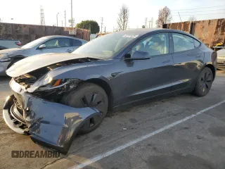 2024 Tesla Model 3 with VIN 5YJ3E1EA8RF755417, listed as a Copart auction lot 43741625 with 6,497 mi miles and Salvage Title. Bid and sale history available at carsss.com. Image 1.
