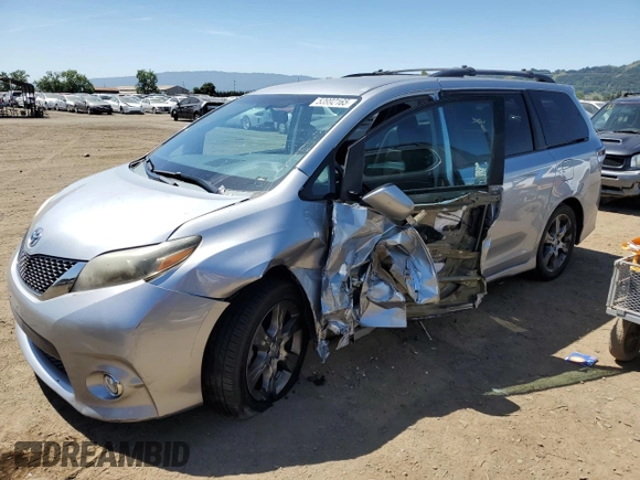 2015 Toyota Sienna SE with VIN 5TDXK3DC7FS546041, listed as a Copart auction lot 53992165 with 106,259 mi miles and Salvage Title. Bid and sale history available at carsss.com. Image 1.