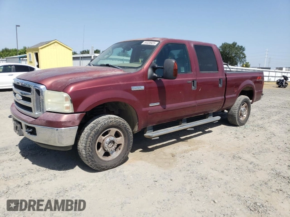 2005 Ford F-250 XL with VIN 1FTSW21P05EB00186, listed as a Copart auction lot 59328925 with 243,639 mi miles and Salvage title. Bid and sale history available at DreamBid. Image 1.
