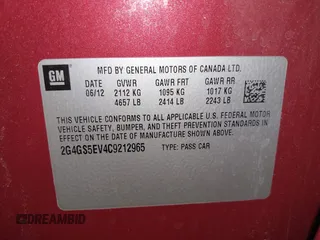 2012 Buick Regal Turbo Premium 1 с VIN 2G4GS5EV4C9212965, выставлен на аукционе IAAI как лот 41350256 с пробегом 153 073 миль миль и . История ставок и продаж доступна на DreamBid. Изображение 9.