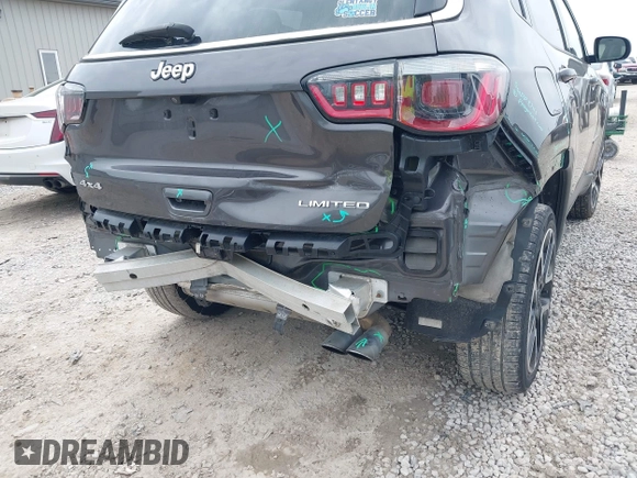 2018 Jeep Compass Limited with VIN 3C4NJDCB1JT481078, listed as a IAAI auction lot 42215310 with 58,629 mi miles and . Bid and sale history available at DreamBid. Image 6.