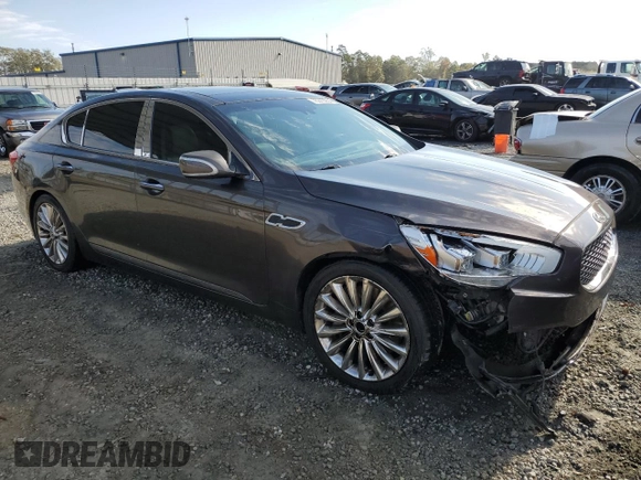 2015 Kia K900 Luxury with VIN KNALW4D48F6022332, listed as a Copart auction lot 75312254 with 167,589 mi miles and Salvage Title. Bid and sale history available at carsss.com. Image 4.