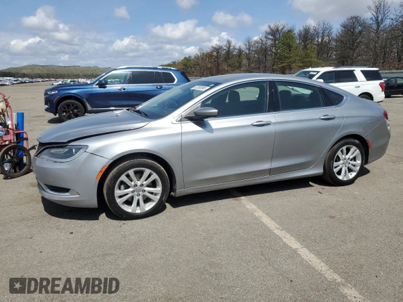 2015 Chrysler 200 Limited with VIN 1C3CCCAB7FN654760, listed as a Copart auction lot 52393095 with 180,187 mi miles and Salvage Title. Bid and sale history available at carsss.com. Image 1.