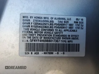 2011 Honda Pilot EX-L z VIN 5FNYF4H69BB017367, wystawiony jako Copart lot #57031575 z przebiegiem 151 604 mil mil oraz Szkoda całkowita • Salvage title. Historia ofert i sprzedaży dostępna na DreamBid. Obrazek 13.