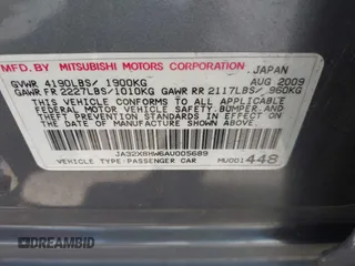 2010 Mitsubishi Lancer GTS z VIN JA32X8HW6AU005689, wystawiony jako IAAI lot #42467923 z przebiegiem 166 508 mil mil oraz . Historia ofert i sprzedaży dostępna na DreamBid. Obrazek 9.